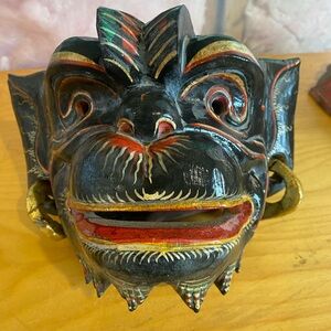 Handcrafted Black and Gold Wall Mask